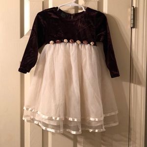 Jenny Annie Dots Brown Long Sleeve Dress Sz 2T